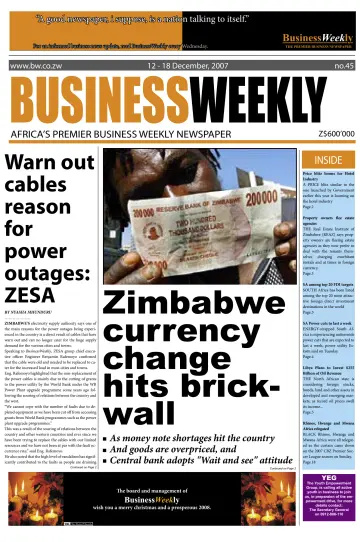Business Weekly (Zimbabwe) - 12 Dec 2007