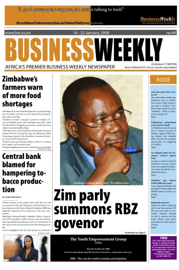 Business Weekly (Zimbabwe) - 16 Jan 2008