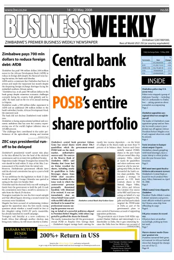 Business Weekly (Zimbabwe) - 14 May 2008