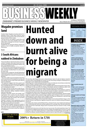 Business Weekly (Zimbabwe) - 28 May 2008
