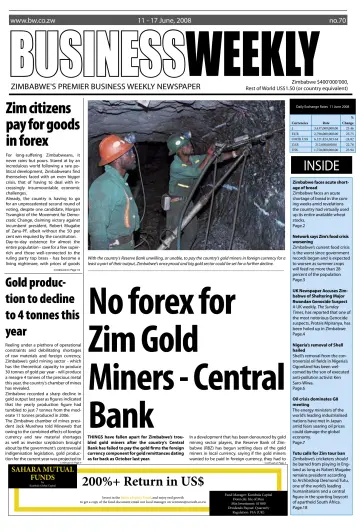 Business Weekly (Zimbabwe) - 11 Jun 2008