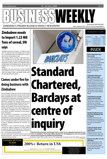 Business Weekly (Zimbabwe) - 18 Jun 2008