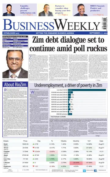 Business Weekly (Zimbabwe) - 1 Sep 2023