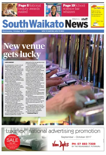 South Waikato News - 4 Oct 2017