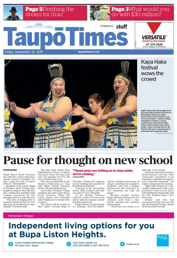 Taupo Times - 22 Sep 2017