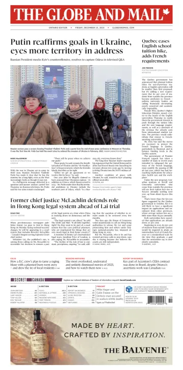 The Globe and Mail (Ontario Edition) - 15 Dec 2023