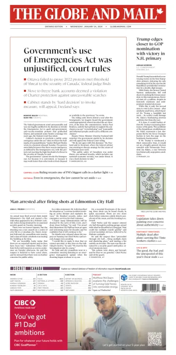 The Globe and Mail (Ontario Edition) - 24 Jan 2024