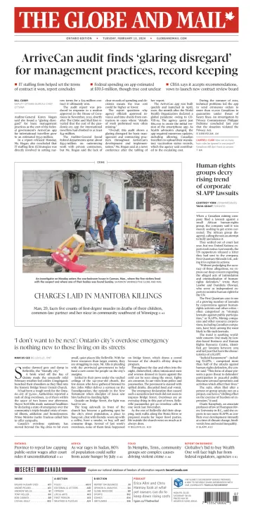The Globe and Mail (Ontario Edition) - 13 Feb 2024