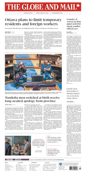 The Globe and Mail (Ontario Edition) - 22 Mar 2024
