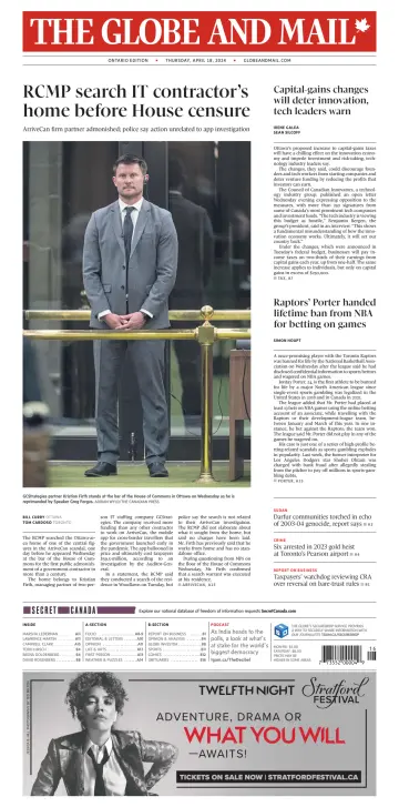 The Globe and Mail (Ontario Edition) - 18 Apr 2024
