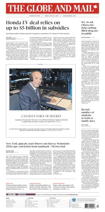 The Globe and Mail (Ontario Edition) - 26 abril 2024
