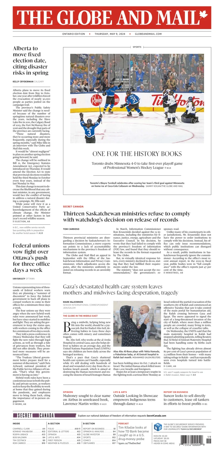 The Globe and Mail (Ontario Edition)