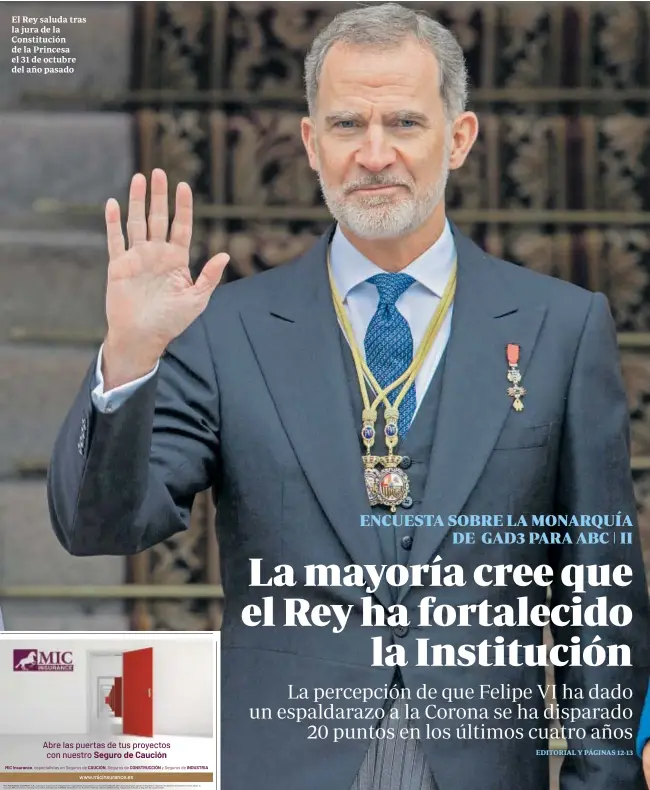 LA MAYORÍA CREE QUE EL REY HA FORTALECIDO LA INSTITUCIÓN