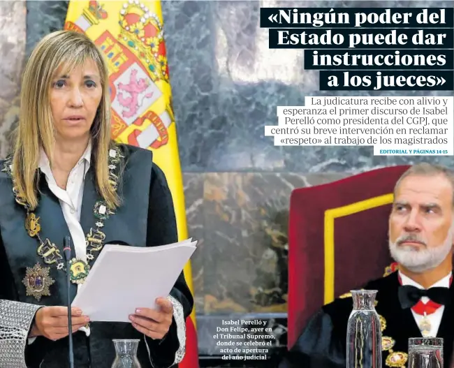 «NINGÚN PODER DEL ESTADO PUEDE DAR INSTRUCCIONES A LOS JUECES»