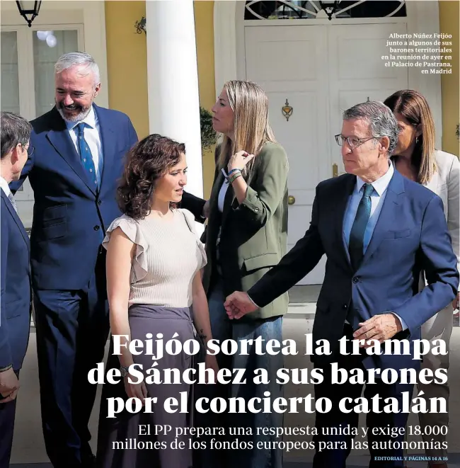 FEIJÓO SORTEA LA TRAMPA DE SÁNCHEZ A SUS BARONES POR EL CONCIERTO CATALÁN