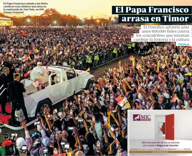 EL PAPA FRANCISCO ARRASA EN TIMOR