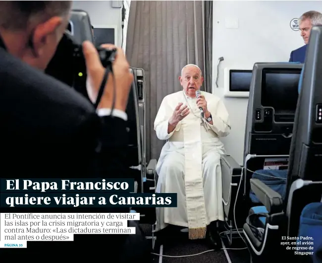 EL PAPA FRANCISCO QUIERE VIAJAR A CANARIAS