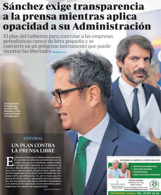 SÁNCHEZ EXIGE TRANSPARENCIA A LA PRENSA MIENTRAS APLICA OPACIDAD A SU ADMINISTRACIÓN