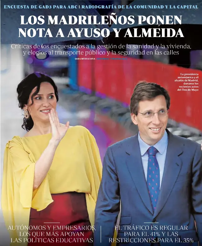 LOS MADRILEÑOS PONEN NOTA A AYUSO Y ALMEIDA