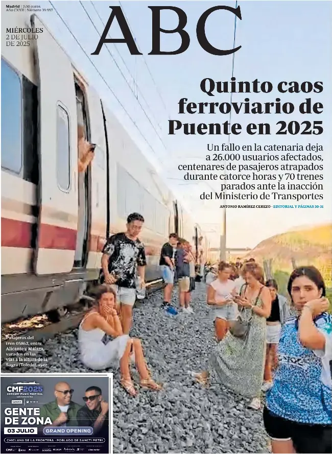 QUINTO CAOS FERROVIARIO DE PUENTE EN 2025