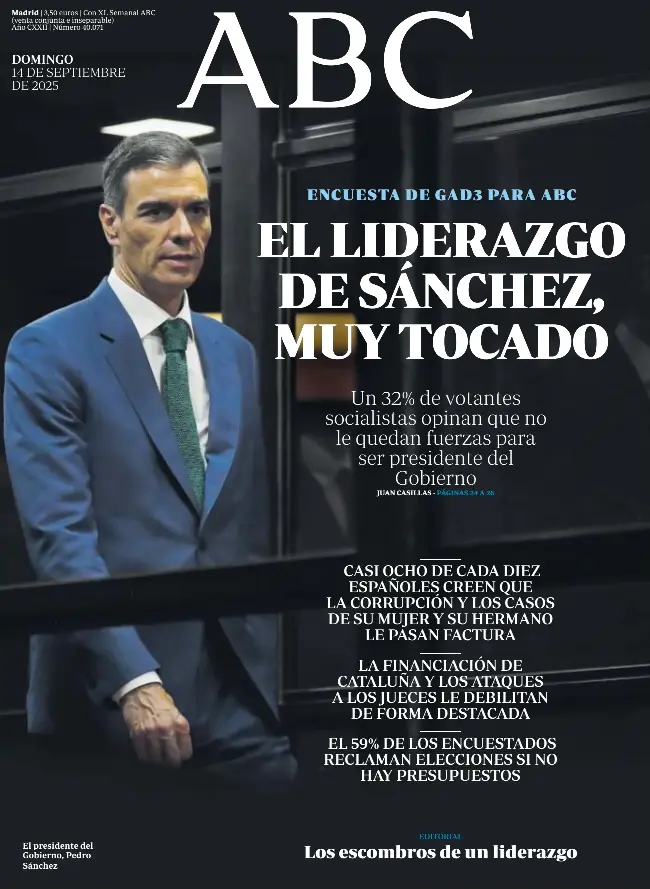 EL LIDERAZGO DE SÁNCHEZ, MUY TOCADO