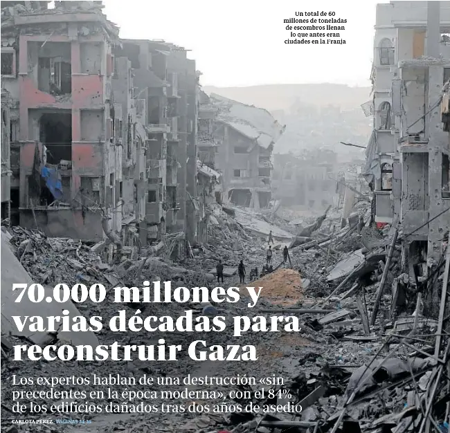 70.000 MILLONES Y VARIAS DÉCADAS PARA RECONSTRUIR GAZA