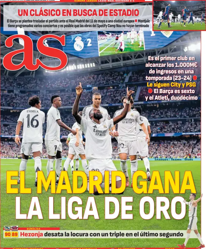 EL MADRID GANA LA LIGA DE ORO