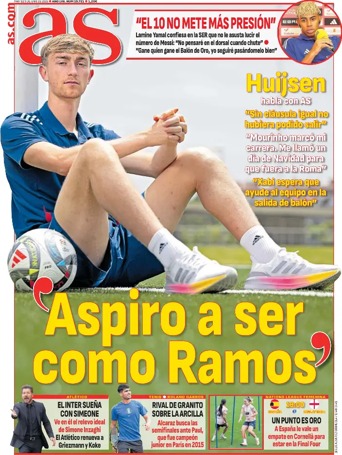 HUIJSEN HABLA CON AS ASPIRO A SER COMO RAMOS