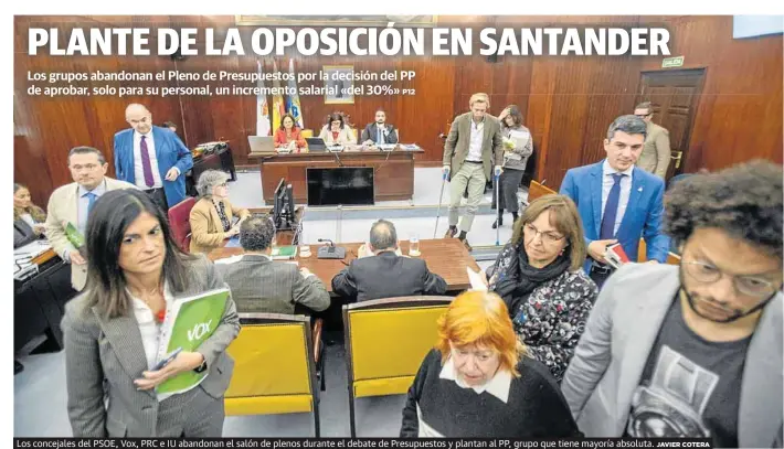 PLANTE DE LA OPOSICIÓN EN SANTANDER