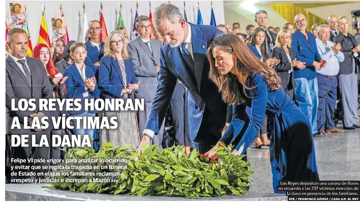 LOS REYES HONRAN A LAS VÍCTIMAS DE LA DANA