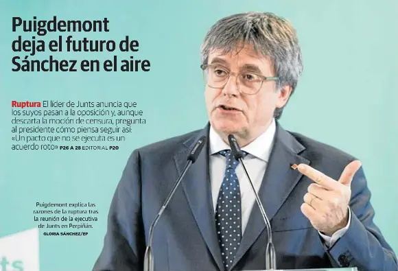 PUIGDEMONT DEJA EL FUTURO DE SÁNCHEZ EN EL AIRE