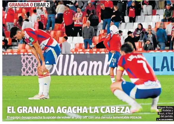 EL GRANADA AGACHA LA CABEZA