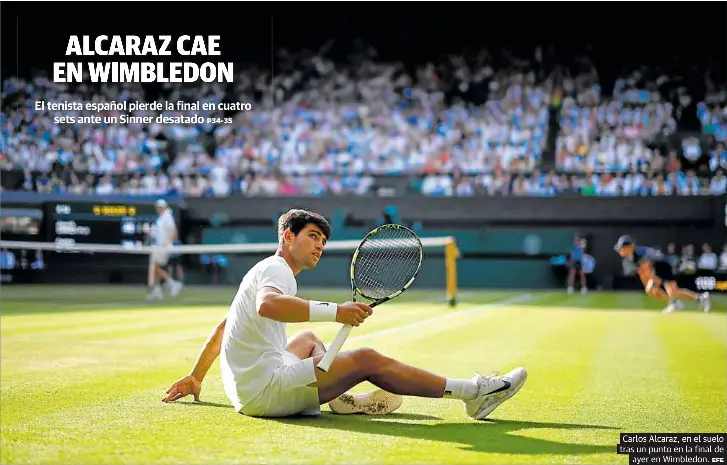 ALCARAZ CAE EN WIMBLEDON