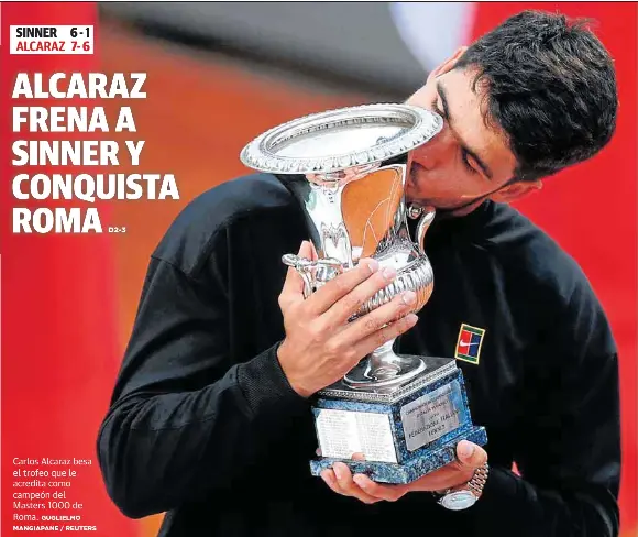 ALCARAZ FRENA A SINNER Y CONQUISTA ROMA