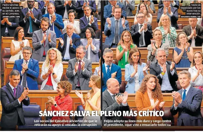 SÁNCHEZ SALVA EL PLENO MÁS CRÍTICO