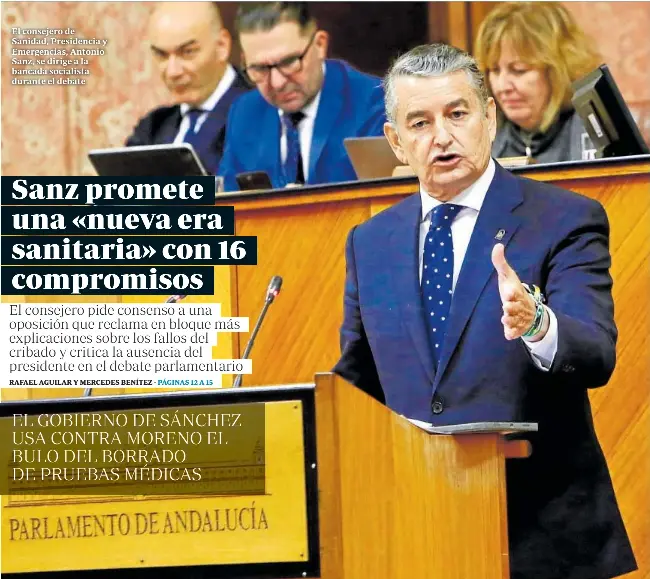 SANZ PROMETE UNA «NUEVA ERA SANITARIA» CON 16 COMPROMISOS