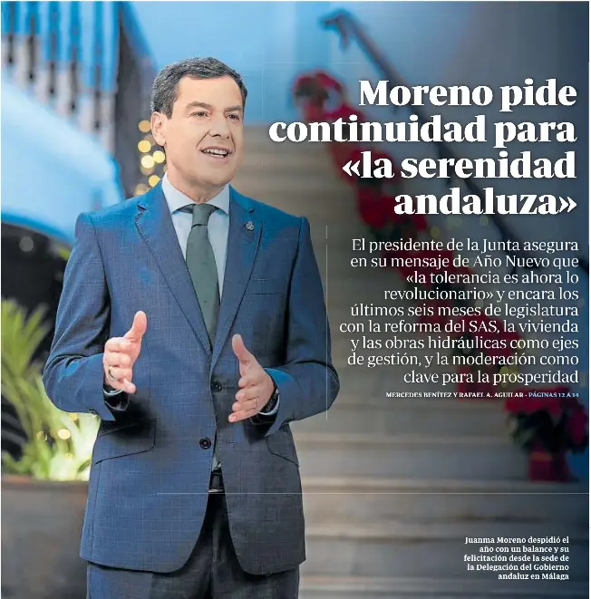MORENO PIDE CONTINUIDAD PARA «LA SERENIDAD ANDALUZA»