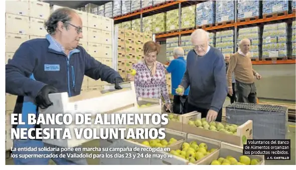 EL BANCO DE ALIMENTOS NECESITA VOLUNTARIOS