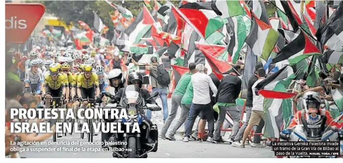 PROTESTA CONTRA ISRAEL EN LA VUELTA
