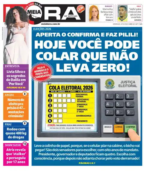 Capa do Meia Hora de 4 out