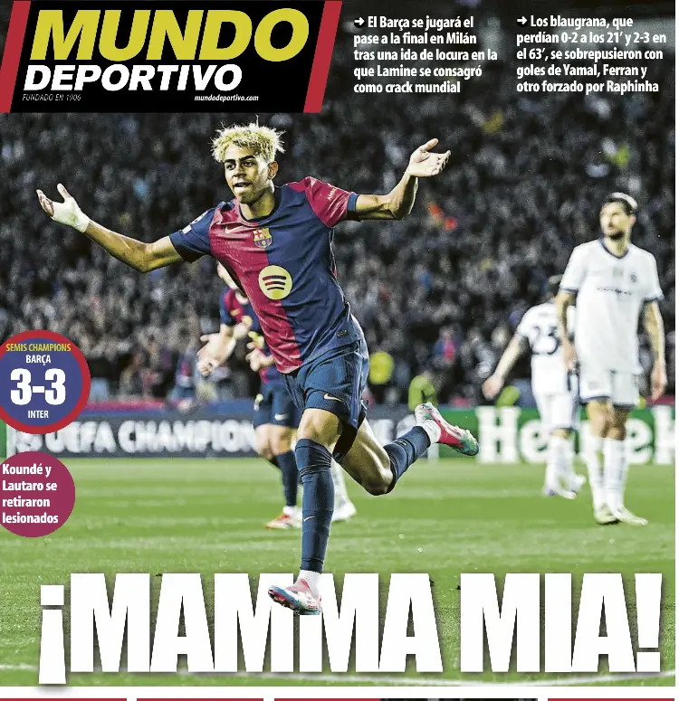 ¡MAMMA MIA! KOUNDÉ Y LAUTARO SE RETIRARON LESIONADOS