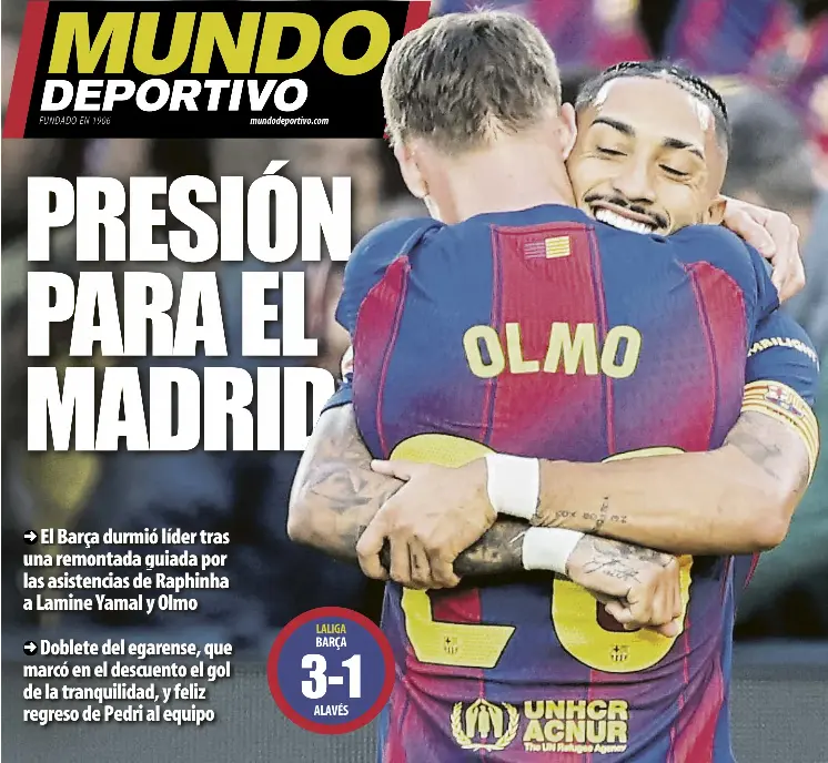 PRESIÓN PARA EL MADRID