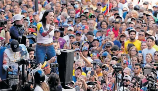 MACHADO ENCABEZA LAS PROTESTAS CONTRA LA INVESTIDURA DE MADURO