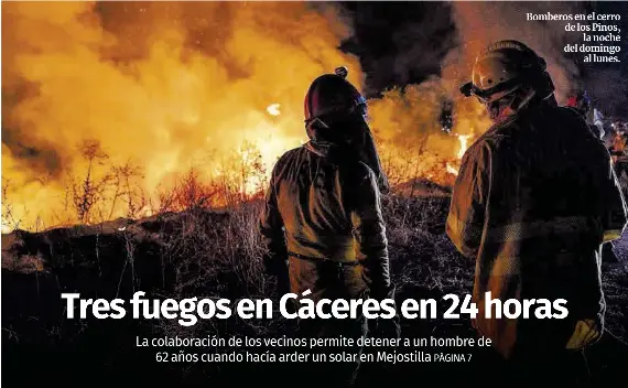 TRES FUEGOS EN CÁCERES EN 24 HORAS