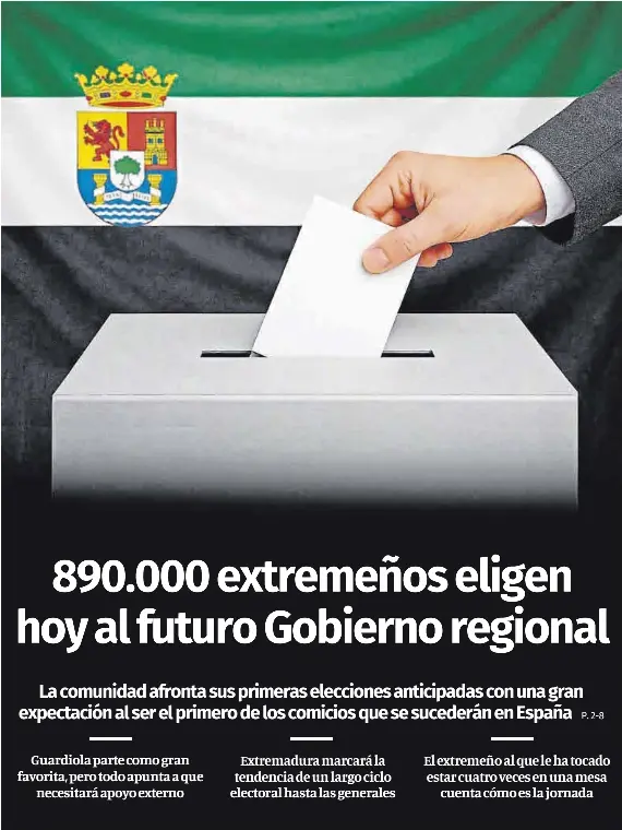 890.000 EXTREMEÑOS ELIGEN HOY AL FUTURO GOBIERNO REGIONAL