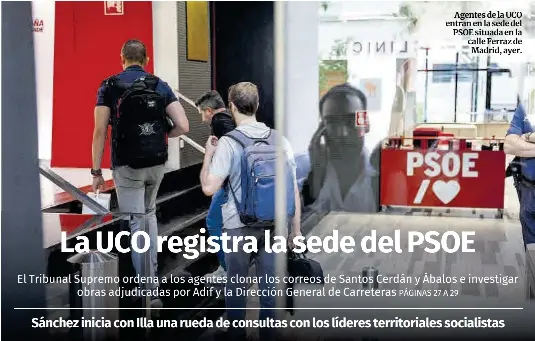 LA UCO REGISTRA LA SEDE DEL PSOE