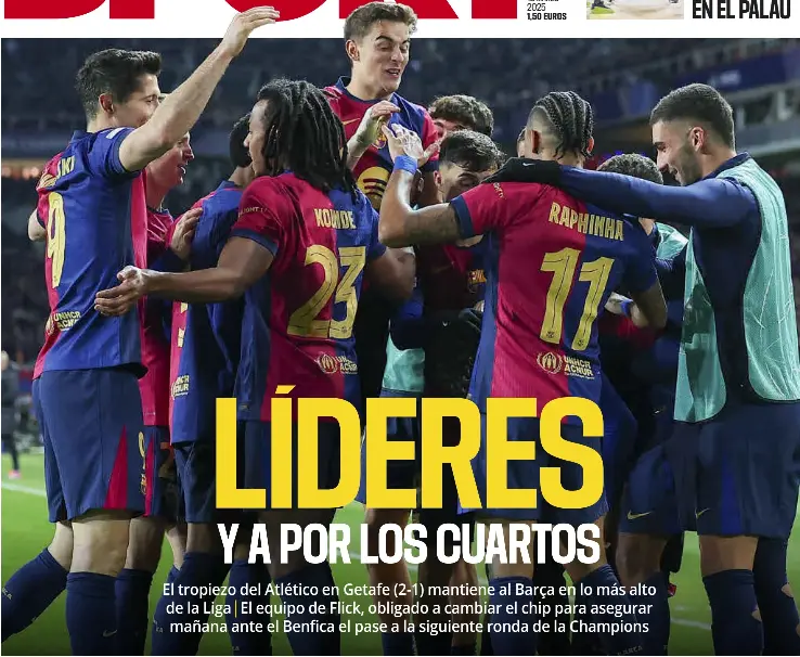 LÍDERES Y A POR LOS CUARTOS