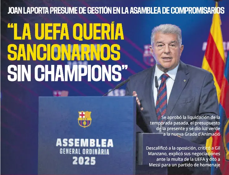 “LA UEFA QUERÍA SANCIONARNOS SIN CHAMPIONS”