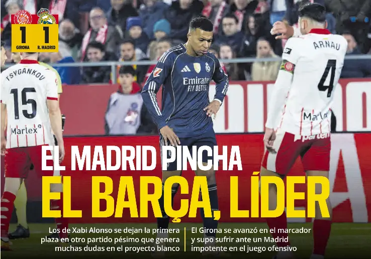EL MADRID PINCHA EL BARÇA, LÍDER