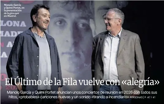 EL ÚLTIMO DE LA FILA VUELVE CON «ALEGRÍA»